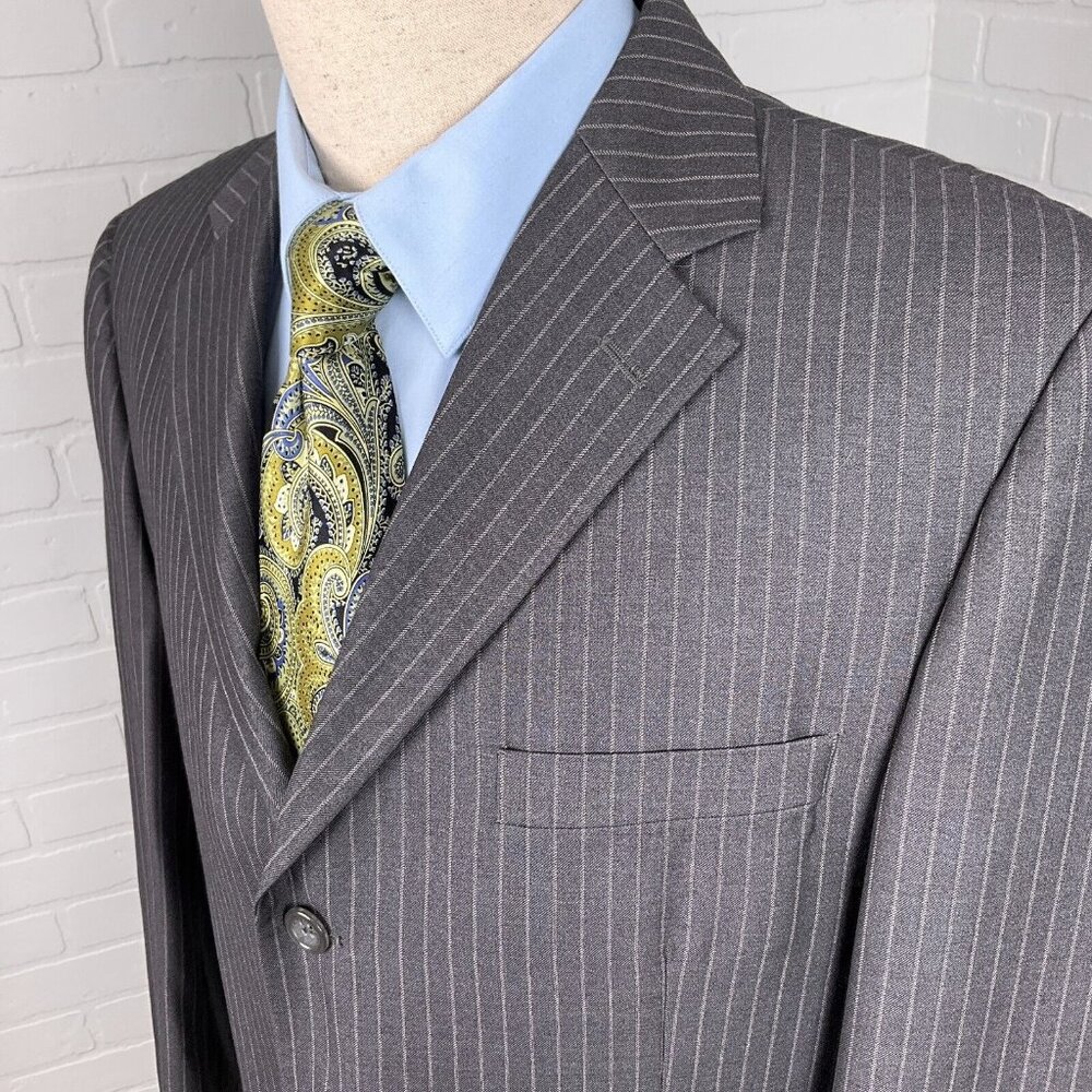 Luca Rossi Italia Blazer Men 42S Gray Pink Pinstripe 3 Button Ventless
